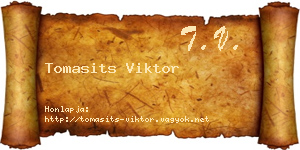 Tomasits Viktor névjegykártya